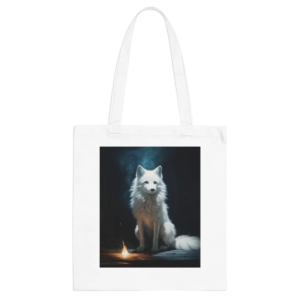 White Fox Tote Bag